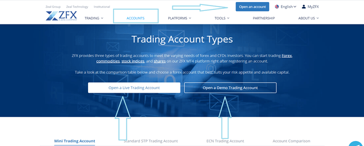 EN homepage start trading